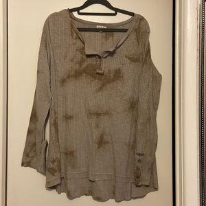 Tie-dye relaxed fit Henley